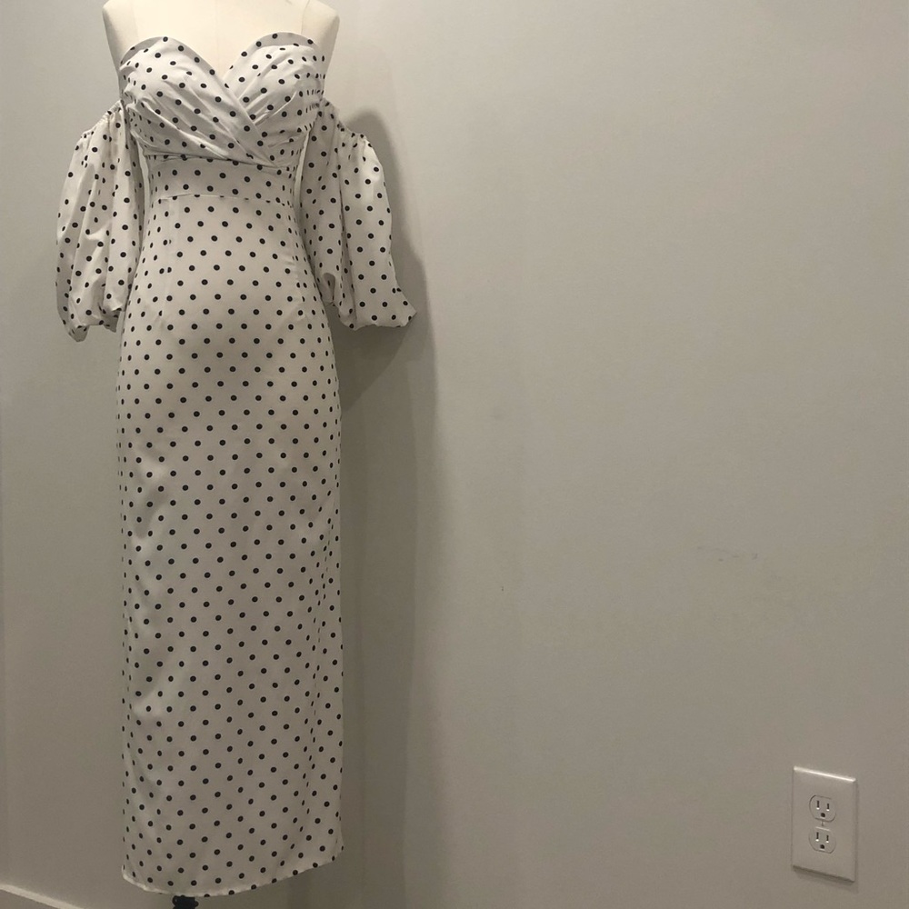 Black and White Polka Dot Midi Dress